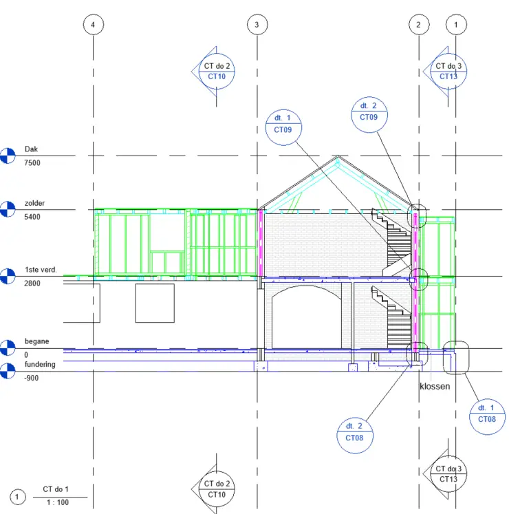 doorsnede constructietekening